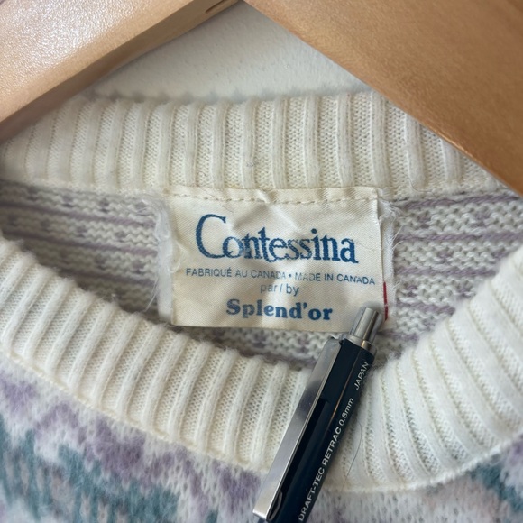 Contessina | Vintage Cream and Pastel Sweater -L - Picture 5 of 8